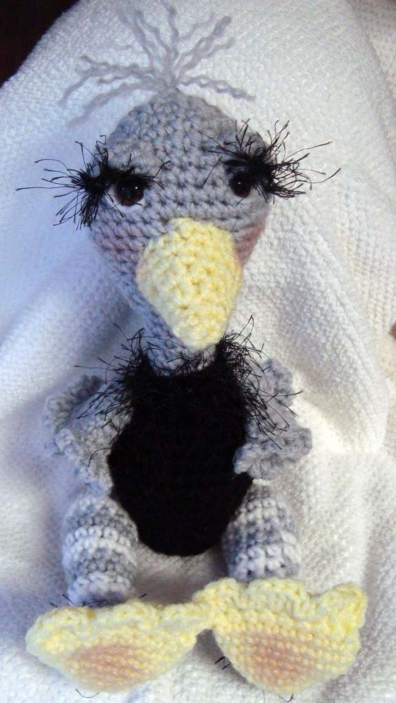 Amigurumi Ostrich OOAK Hand-Crocheted Collectible Stuffed Doll