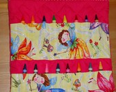 Beautiful Fairy Princess Crayon Tote in Hot Pink and Yellows.  Complete with Coloring Book and Crayons.  Ready to Ship