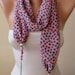New - Mother's Day - Necklace Scarf - Pink Chiffon Fabric - with Beads and Chain