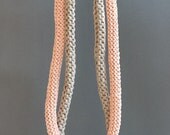 Fabric yarn necklace knitted