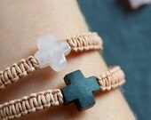leather bracelet with cross