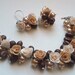 Coffee rose jewelry set- Pearl braclet and earrings - Handmade jewelry