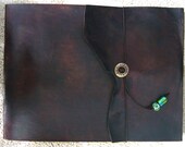 Large Refillable Leather Sketchbook - Warm Brown with Natural Edge, Journal, Drawing Pad, Photo Album, Notebook, Guest Book