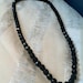 GLITTERING Vintage Faceted Jet Long Necklace Estate Jewelry Antique Black Onyx