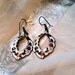 Vintage Darling White Floral Cloisonne Boho Earrings Estate Jewelry