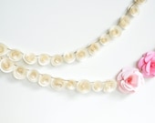 Garland Pink Ivory Paper Flower Garland- shower, birthday party, nursery garland-Baby Girl