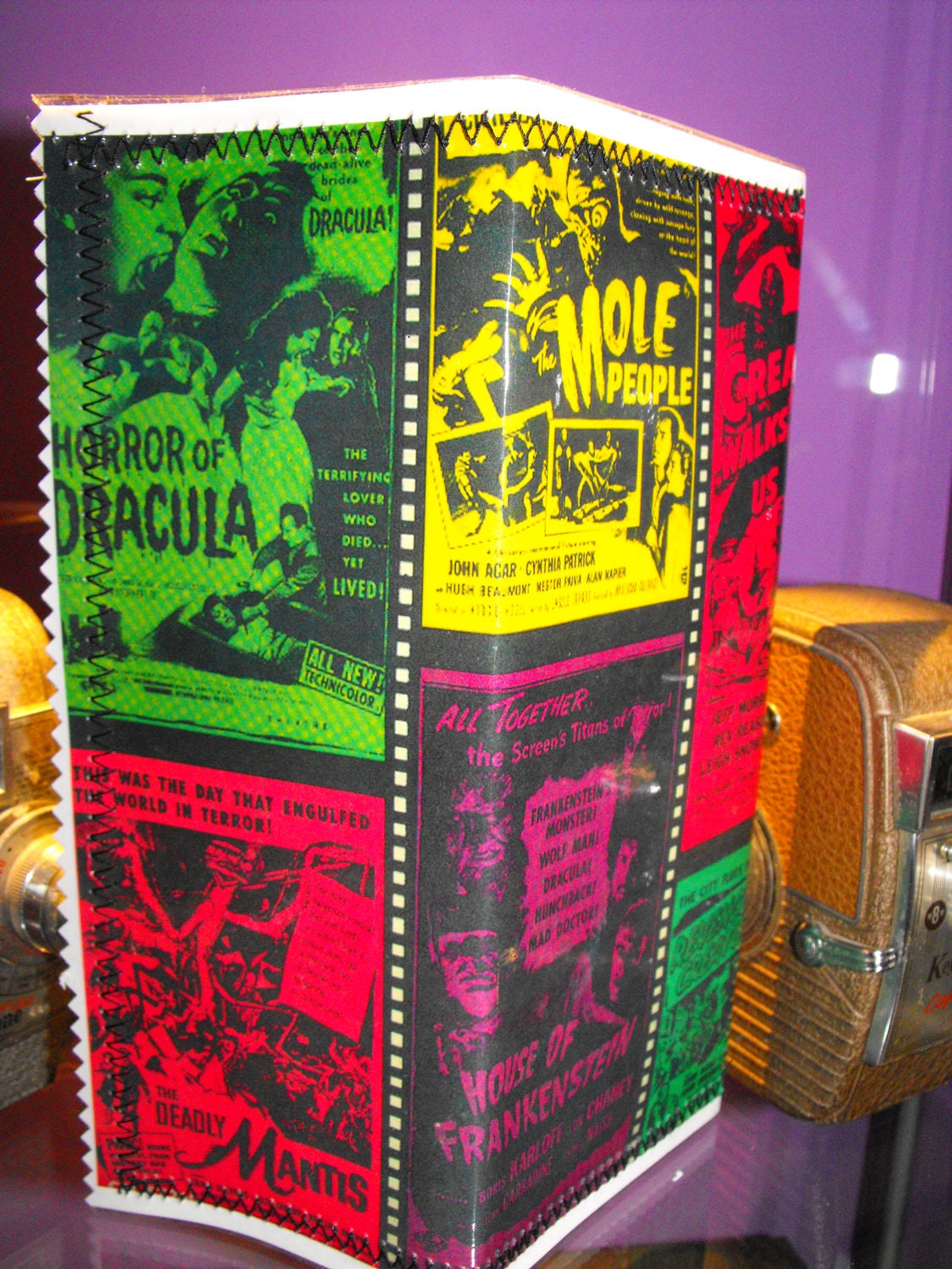 DIY B horror movie magazine vinyl glitter  wallet