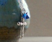 Cross Blue Silver Modern Pendant Beads Christian Fashion Jewelry Cobalt Aqua Jewellery Holiday Gift Free Shipping