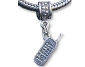 Cell Phone Techie Sterling Silver Charm Bead Fits Most Brands of European Charm Bead Bracelets
