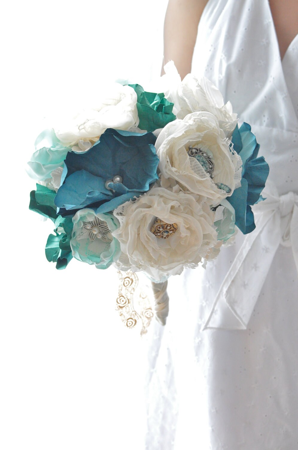 teal wedding flowers