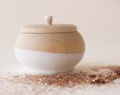 Mini Treasure Pot, Creamy White:  Wedding Decor, Engagement, Special Jewelry Box, Toothfairy