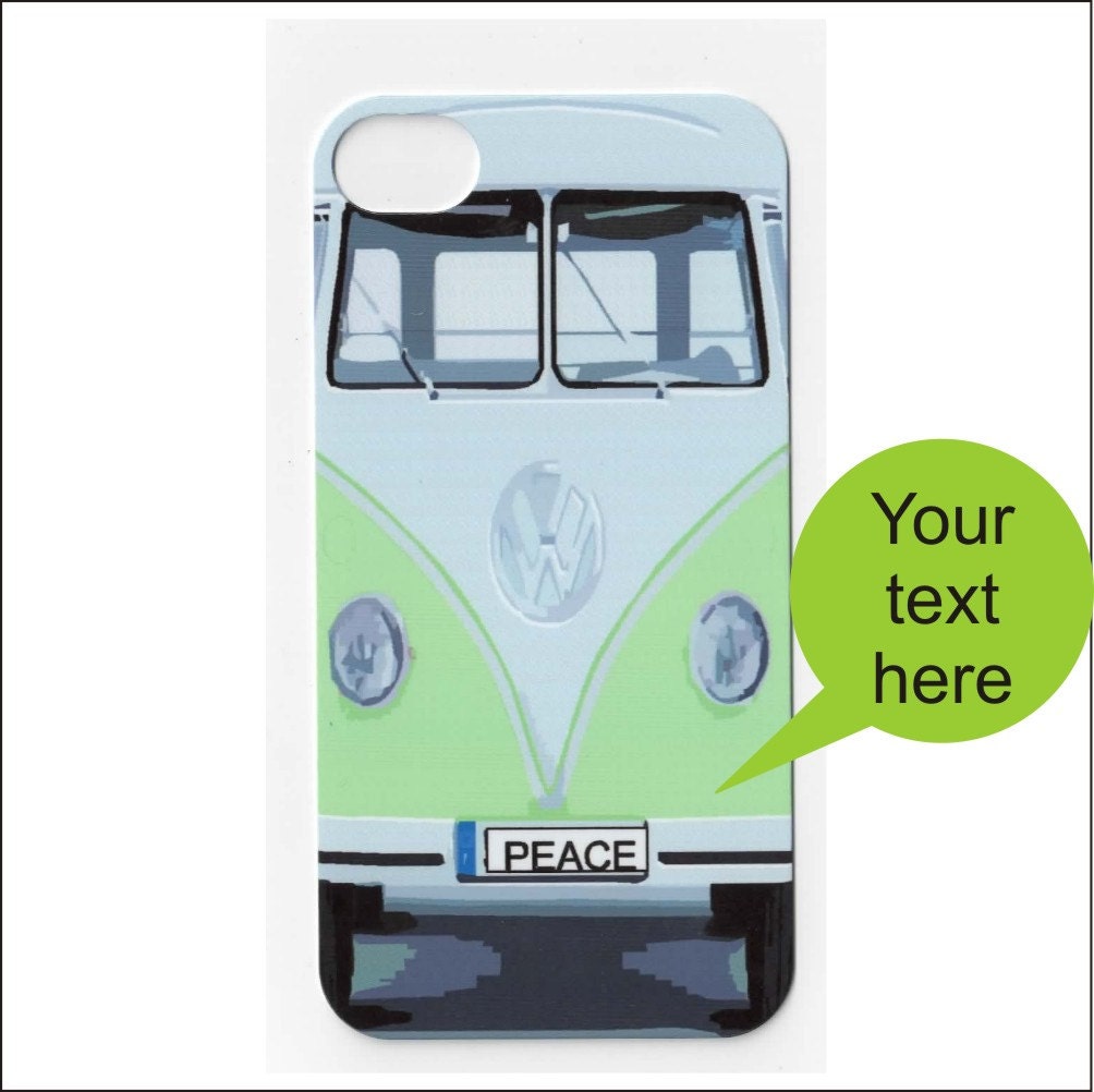 vw minivan iphone 5 case, iphone 4 case, apple green, personalized