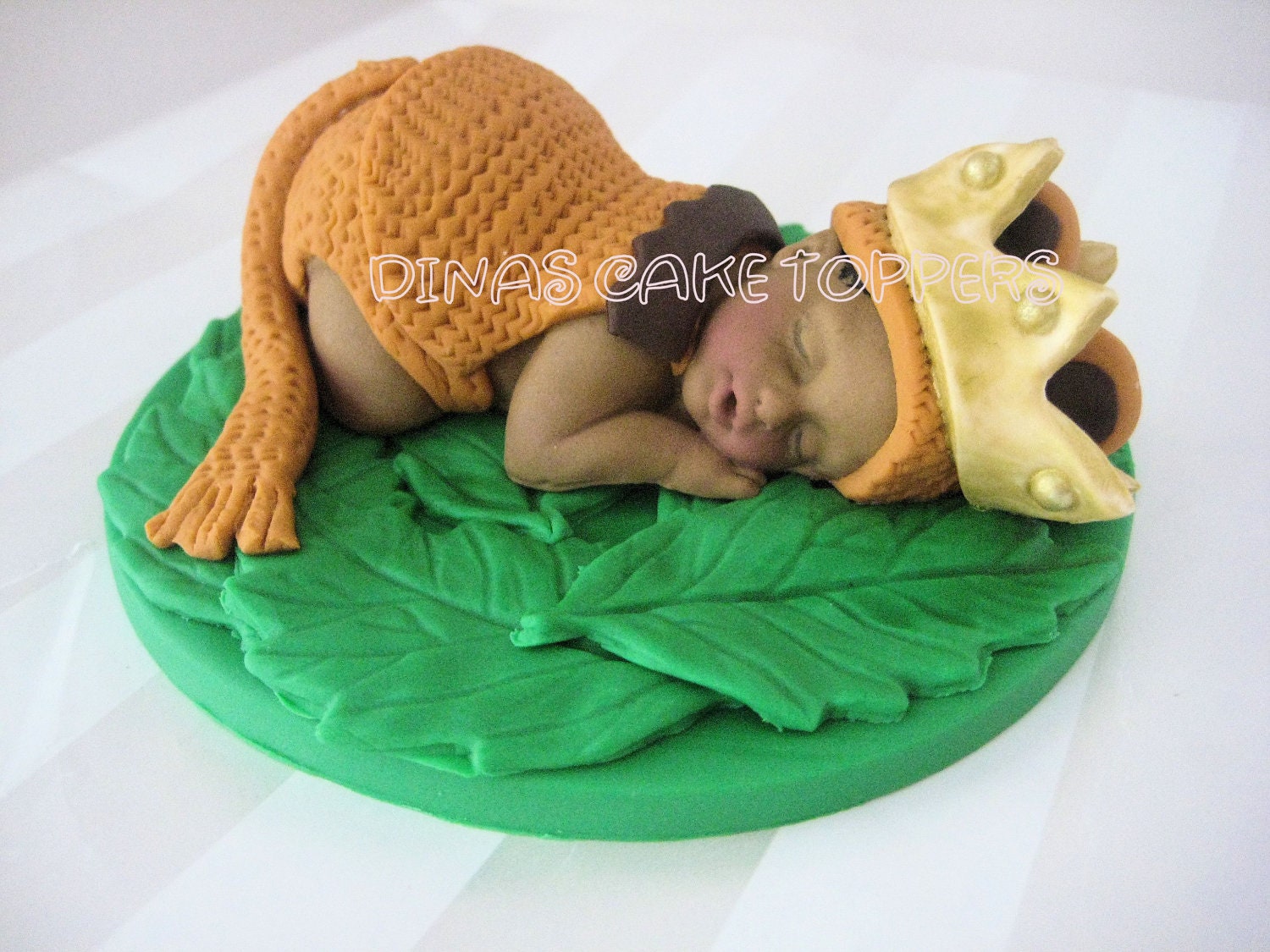 King of the Jungle Lion Crown Prince  Animal Baby Shower 1st Birthday Cake  Topper  Larger Baby