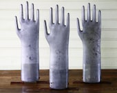 Vintage Metal Glove Hand Mold Industrial Grey Mannequin Style Decor Display - FernHillRd