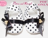 Baby shoe pattern - Whit with Black Polka Dot Mary Jane Shoes