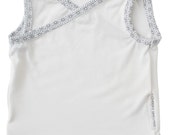 95% Bamboo Japanese Kimono Singlet - Vanilla