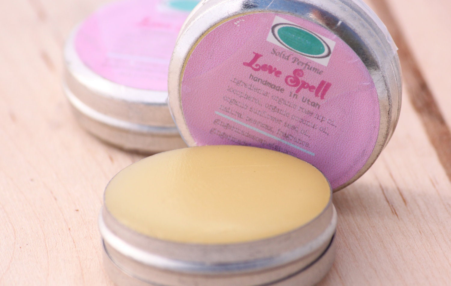 Solid Perfume-Love Spell (Type) -Fragrance-Natural and Organic Oils-Made in Utah