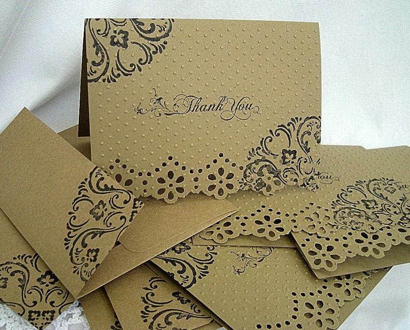 Custom Listing for Elissa, Monogram Initial Cards, Doily Lace, Ivory  Cards Set of 125