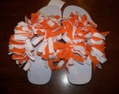 Orange and White Fun & Fluffy Flip Flops