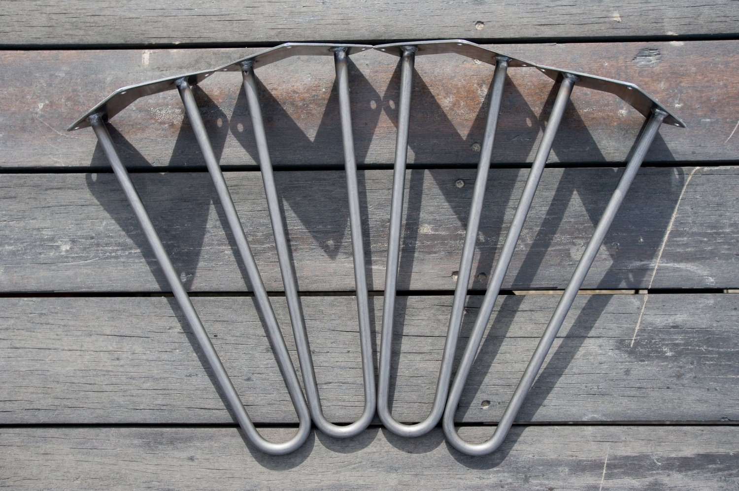 16" Raw Steel Hairpin Legs - 1/2" Diameter