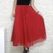 Red maxi chiffon skirt (017)