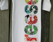 Hand Appliqued Personalized Infant Baby Girl Gown
