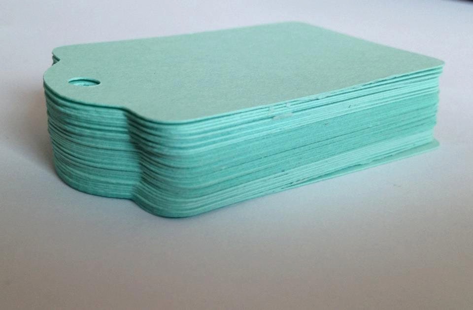 32 count 2 1/2" Seafoam Green Tags