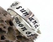 My Sun and Stars, Moon of My Life Adjustable Sterling Silver Rings - Dothraki wedding, engagement or promise rings, Game of Thrones Inspired