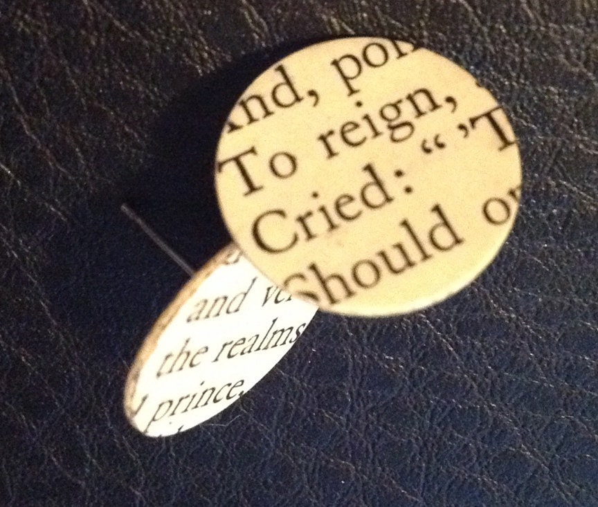 Recycled Vintage Poetry Earrings