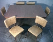 Mid-Century Modern Dining / Dinette Table With Eight Chairs - RARE Vintage / Retro 1960s Decor