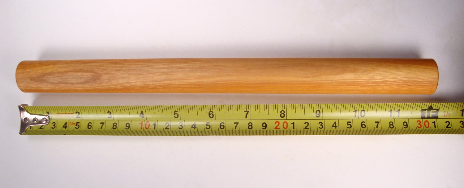 Rolling pin, naturally orange wood, buck thorn, 12 inches long