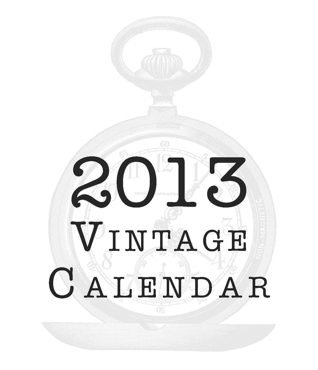 65% off - Spring Sale - 2013 Vintage Desk Calendar - Black and white - 12 month - jewel case