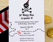Pirate Party Invitation- Printable- Black