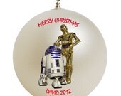 Star Wars C3PO and R2D2 Personalized Custom Christmas Ornament