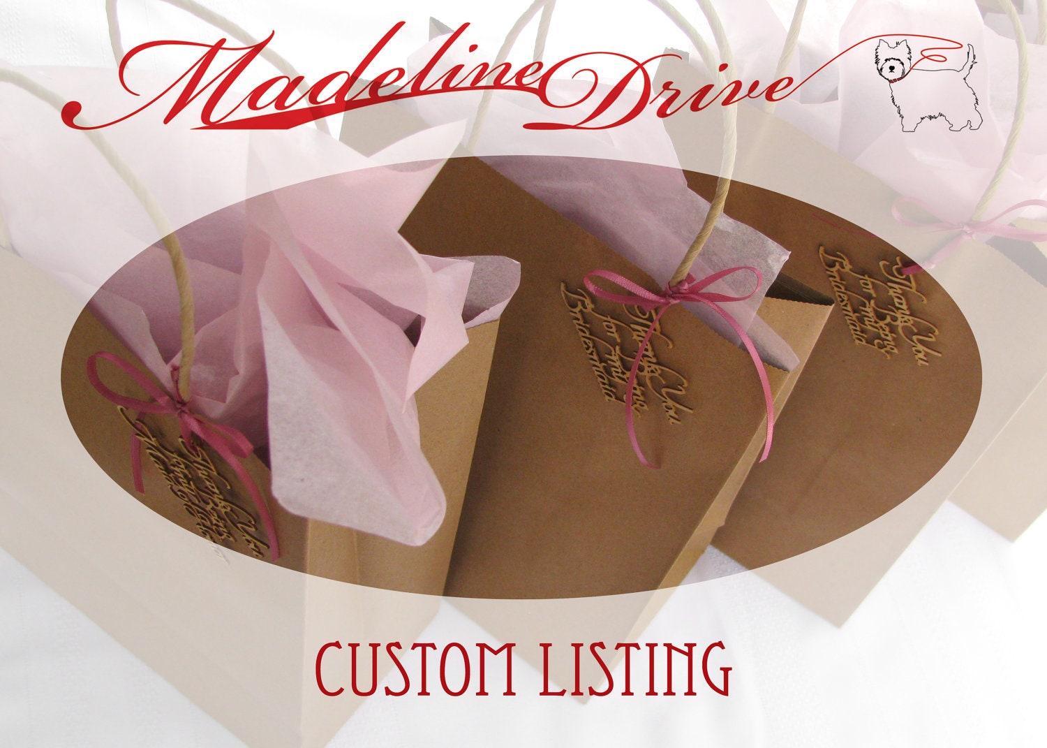 Custom Listing for prlls - Wedding Party Gift Tags: Set of Five - "Thank You for Being My ..." Lasercut Wood Gift Tags