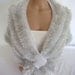 Hand knitted white silver wedding bolero