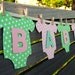 Onesie "BABY GIRL" Baby Shower Banner: Pink and Green Baby Shower Decoration
