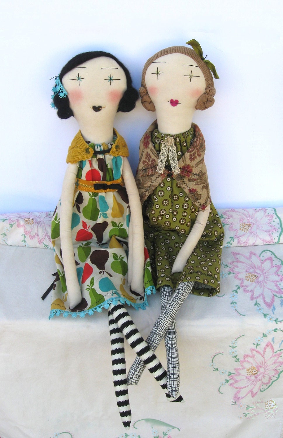 Handmade Rag Dolls - Eco Friendly, One of a Kind - Heirloom Soft Cloth Dolls - Recycled Vintage Textiles - Custom & Wholesale Welcome