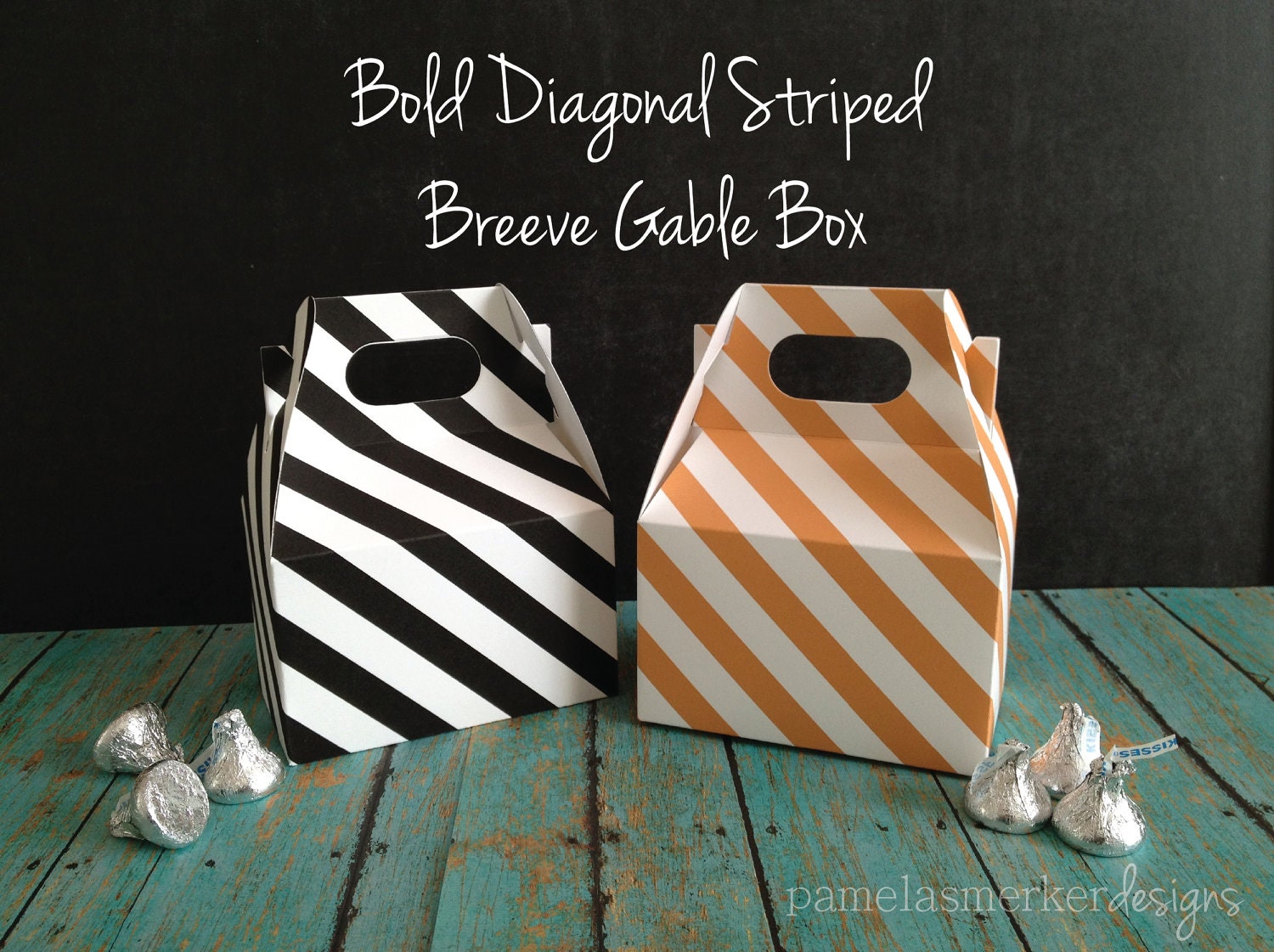 Pick a Color Breeve Gable Box in Bold Diagonal Stripes