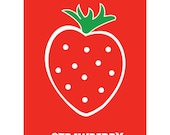 Strawberry - Personalized Custom Color Children decor Kids Room Wedding Announcement Birthday Fruit - BUY 2 Get 1 Free