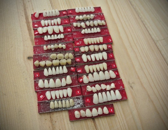 22 Cards Lot Of Vintage Human Teeth On Wax Cards featured image
