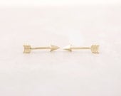 Gold/ Pink Gold Arrow studs Earrings