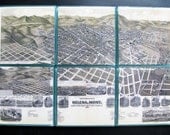 Helena, Montana Historic Birdseye Map (1890) Coasters - set of 6
