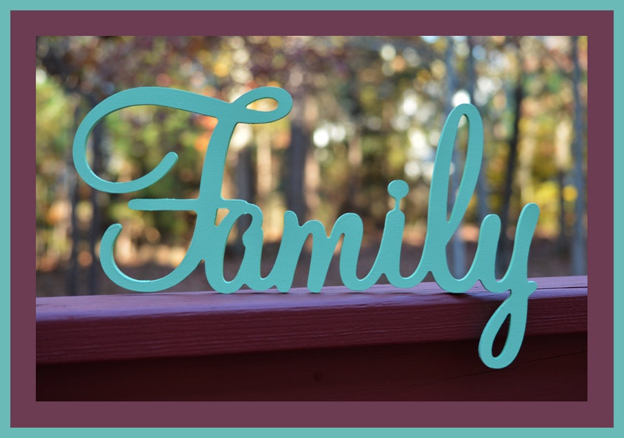SALE - 8" Family Sign,Wall hanging, Wooden Family sign, wooden letters,wooden sign, home decor, wood sign, Housewares, Wall Decor