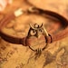 owl bracelet,retro bronze lovely owl pendant bracelet,brown wax rope chain bracelet---B194
