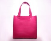 MAGENTA - Leather Tote Bag in Magenta