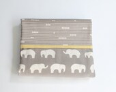 grey elephant with abacus dots organic cotton & bamboo fleece baby blanket