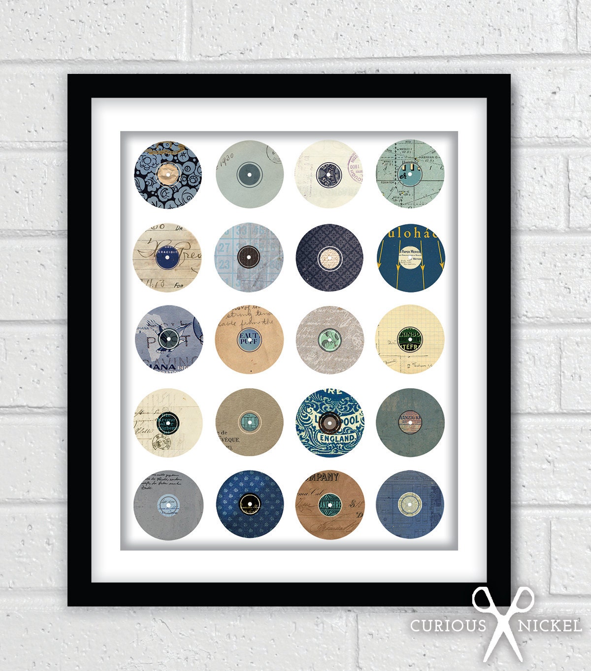 Record Collage - Fine Art Giclee Print - 8x10