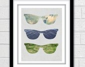 Natures Rayban - Poster Print - Fine Art Collage Print - 8x10