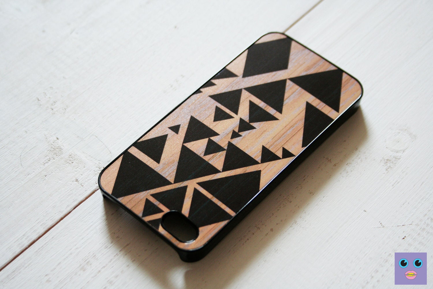 iPhone 5 case - Triangle Geometric / Pearl Black